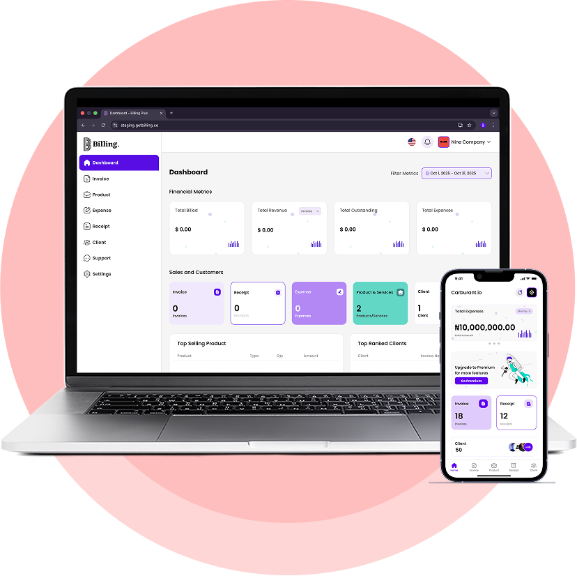 Creating invoices and receipts